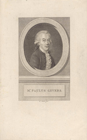 Portrait of Paulus Gevers, Reinier Vinkeles (I), 1786 - 1809 Canvas Print