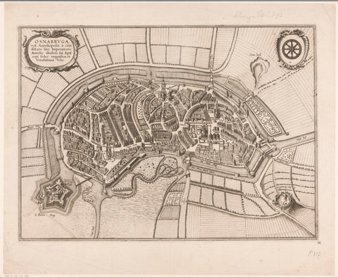 Map of Osnabrück, Wenceslaus Hollar, 1657 - 1681 Canvas Print