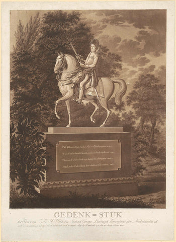 Equestrian statue of William II, King of the Netherlands, A. Lutz, 1815 - 1822 Canvas Print