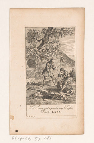 Fable of the miser who lost his treasure, Johann Heinrich Meil (der Ältere), 1758 Canvas Print