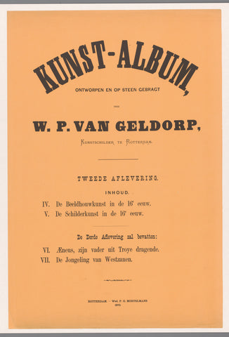 Cover for Art-Album by W. P. van Geldorp second episode 1873, Wilhelmus Petrus van Geldorp, 1873 Canvas Print