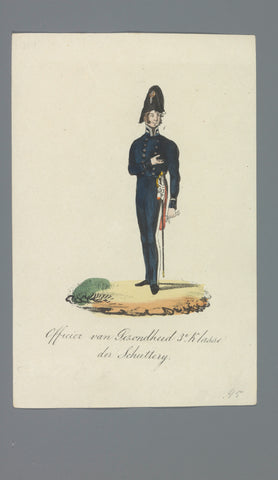 Officer of Health 3rd Class of the Militia, Albertus Verhoesen (attributed to), 1835 - 1850 Canvas Print