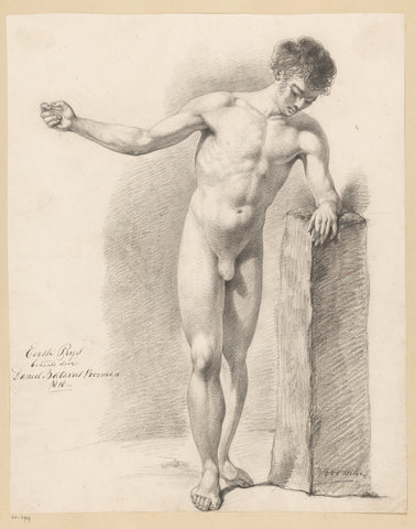 Standing male nude, seen from the front (1st prize 1818), Daniël Batavus Voorman, 1818 Canvas Print