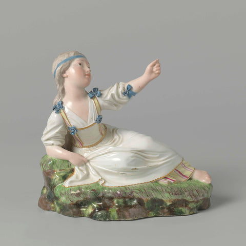 Figure of a reclining girl, Höchst, c. 1770 - c. 1780 Canvas Print