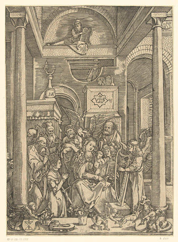 Glorification of Mary, Marcantonio Raimondi, 1510 - 1515 Canvas Print
