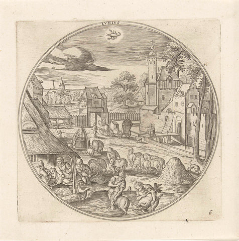 June, Adriaen Collaert, 1578 - 1582 Canvas Print