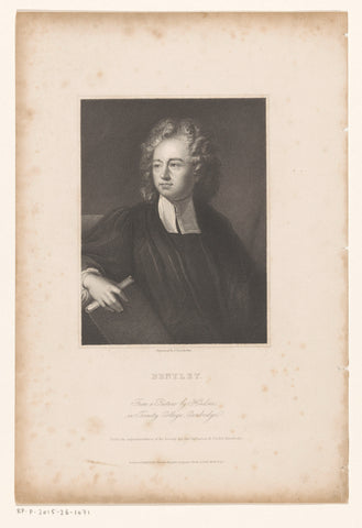 Portrait of classicist and theologian Richard Bentley, James Posselwhite, 1833 - 1837 Canvas Print