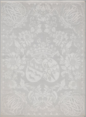 Napkin of linen damask with arms in a lace pattern, , 1730 - 1745 Canvas Print