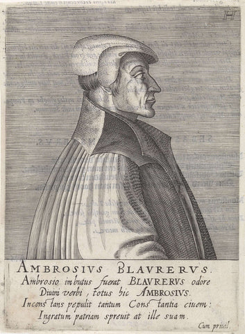 Portret van Ambrosius Blaurer, Hendrick Hondius (I), 1599 Canvas Print