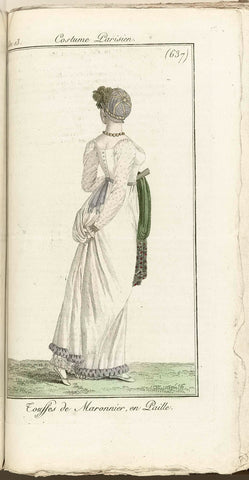 Journal des Dames et des Modes, Costume Parisien, 1805, An 13 (637) Touffes de Maronnier, en Paille, Horace Vernet, 1805 Canvas Print