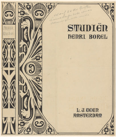 Band design for: Henri Borel, Studiën, 1898, anonymous, in or before 1898 Canvas Print