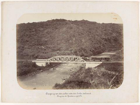 Transition from the right to the left valley wall. Bridge over the Tjibadak wide 6 + 12 + 6 M., anonymous, 1880 - 1888 Canvas Print