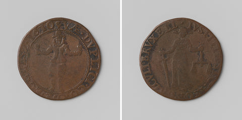 Fear in the southern Netherlands of the incalculability of Maurits, Count of Nassau, calculation medal minted by order of the city of Brussels, anonymous, 1610 Canvas Print