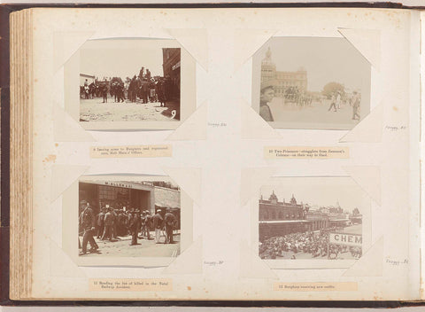 Citizens view the victim list of a train accident in Natal, anonymous, 1896 Canvas Print