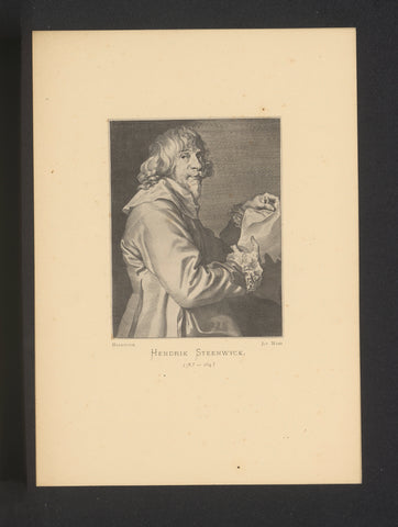 Reproductie van een gravure van een portret van Hendrik van Steenwijck (II) door Paulus Pontius, Joseph Maes, c. 1872 - in or before 1877 Canvas Print