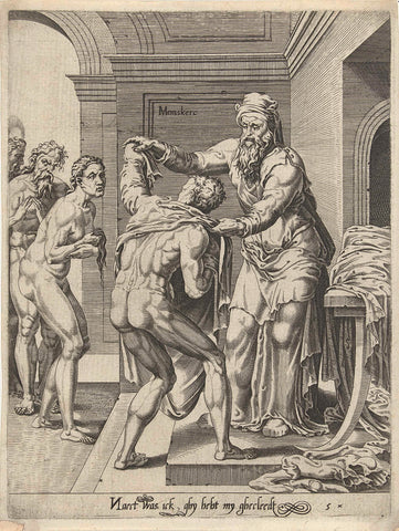 Naakten kleden, Dirck Volckertsz. Coornhert, 1551 Canvas Print