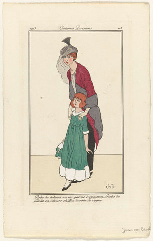 Journal des Dames et des Modes, Costumes Parisiens, 1913, No. 113 : Robe de velours (...), Jan van Brock, 1913 Canvas Print