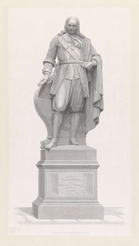 Statue of Michiel de Ruyter, Frans Molenaar (1821-1886), 1841 - 1843 Canvas Print