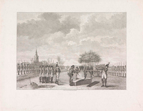 The execution of the freule of Dorth, 1799, Reinier Vinkeles (I), 1800 - 1808 Canvas Print