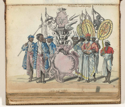 Singalese soldiers in the service of the VOC and envoys of the king of Kandy, Jan Brandes, 1785 Canvas Print