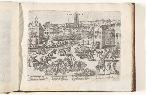 Plundering van Mechelen, 1572, Frans Hogenberg, 1572 - 1574 Canvas Print