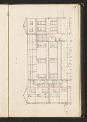 Cross-section of a building in width, Willem Springer jr., c. 1864 Canvas Print