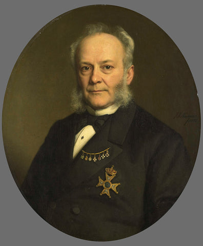 Pieter Mijer (1812-81). Gouverneur-generaal van Nederlands Oost Indië, Johan Heinrich Neuman, 1876 Canvas Print