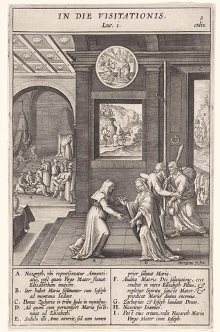 Visitatie, Hieronymus Wierix, 1593 Canvas Print