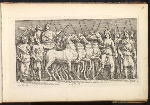 Relief with procession of figures in draped robes, François Perrier, 1645 Canvas Print