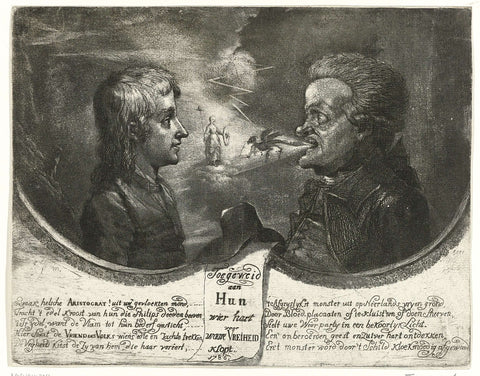 Tegenstelling tussen de Aristocraat en de Vriend des Volks, 1786, anonymous, 1786 Canvas Print