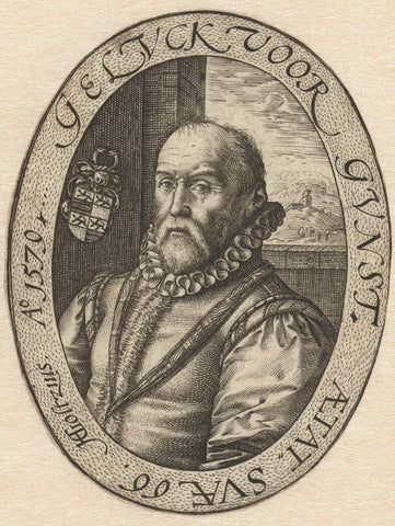 Portrait of Jan van Broeckhoven, Hendrick Goltzius, 1579 Canvas Print