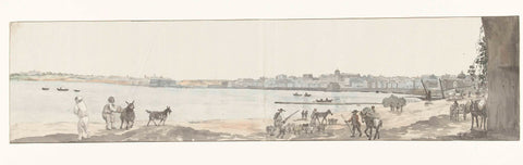 View of the city Taranto and surroundings from the aqueduct, Louis Ducros, 1778 Canvas Print