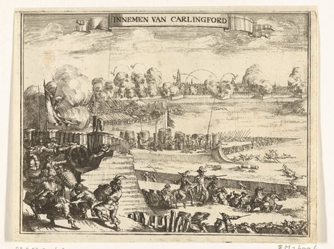 Capture of Carlingford by William III, 1690, Jan van Vianen, 1690 Canvas Print