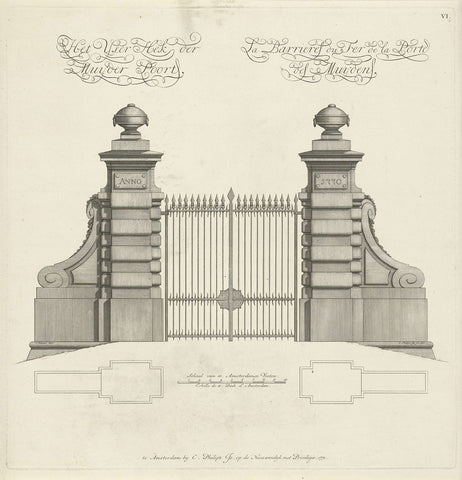 Fence of the Tweede Muiderpoort in Amsterdam, Caspar Jacobsz. Philips, 1771 Canvas Print