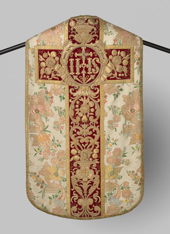 Chasuble of gold brokaat and embroidery in gold thread, , c. 1700 - c. 1725 Canvas Print