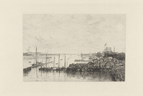 View of the buildings of the rowing club de Hoop, Johan Conrad Greive, 1847 - 1891 Canvas Print