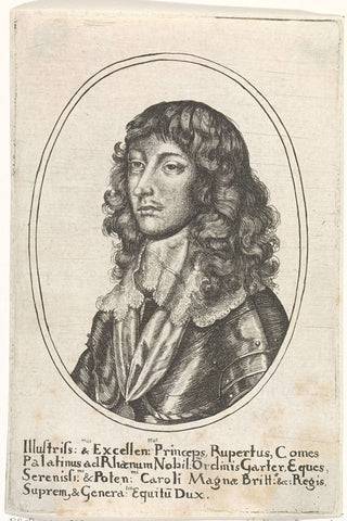 Portrait of Prince Ruprecht of the Palatinate, Wenceslaus Hollar, 1643-1727 Canvas Print