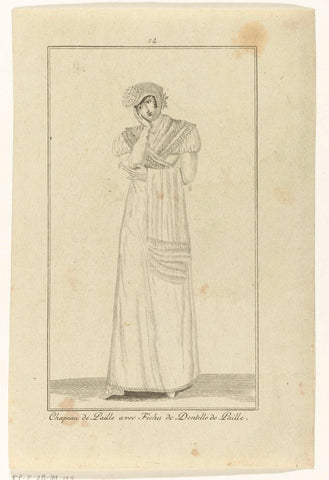 Elegantia, or magazine of fashion, luxury and taste for women, June 1807, No. 14 : Chapeau de Paille..., anonymous, 1807 Canvas Print