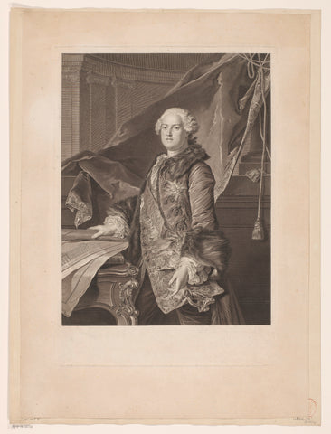 Portret van Abel François Poisson de Vandières, Johann Georg Wille, 1761 Canvas Print