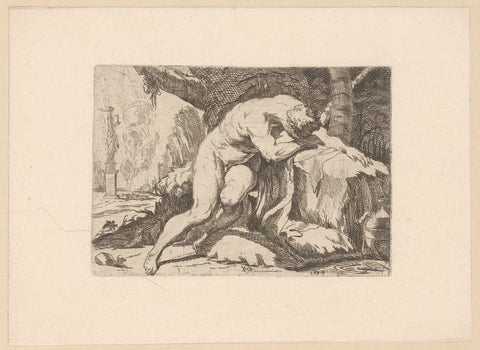 Downed man, Charles Audran, 1634 Canvas Print