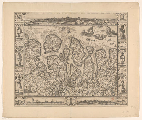 Map of Zeeland, anonymous, 1657 Canvas Print