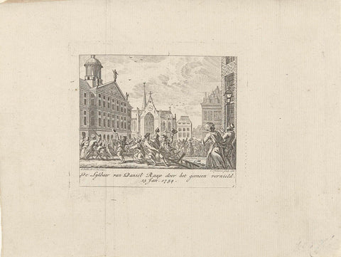 Vernieling van de lijkbaar van Daniël Raap, 1754, Cornelis Brouwer, 1786 Canvas Print