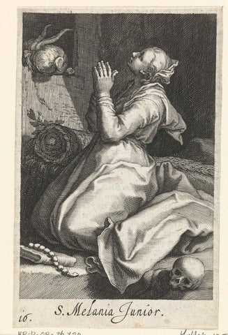 Saint Melania the Younger as hermit, Boetius Adamsz. Bolswert, 1619 Canvas Print