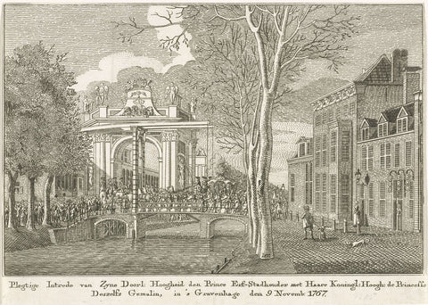 Entry of Willem V and Wilhelmina van Prussia in The Hague, 1767, anonymous, 1767 Canvas Print