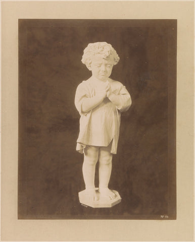 Sculpture of a crying child with folded hands, klösz, 1873 Canvas Print