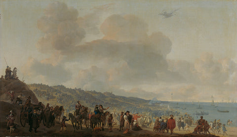 The Departure of Charles II of England from Scheveningen, 2 June 1660, Johannes Lingelbach, 1660 - 1674 Canvas Print