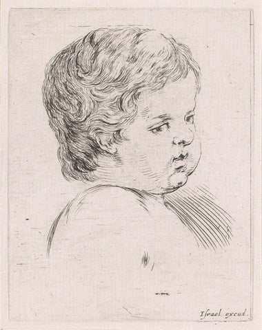 Head of a Child to the Right, Stefano della Bella, 1620 - 1664 Canvas Print