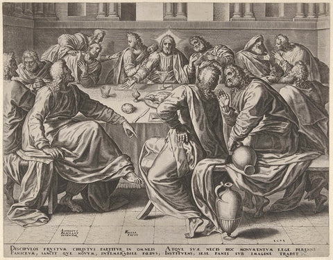 Last Supper, Philips Galle, 1571 Canvas Print