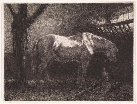 Horse in stable, Jan Vrolijk, 1860 - 1894 Canvas Print