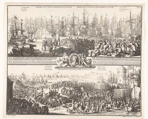 Voyage of William III to England, 1688, Romeyn de Hooghe, 1730 Canvas Print